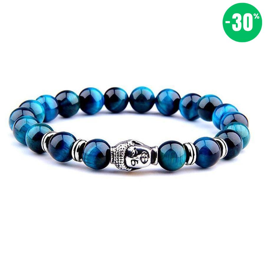 Bracelet Bouddha et Œil de tigre bleu