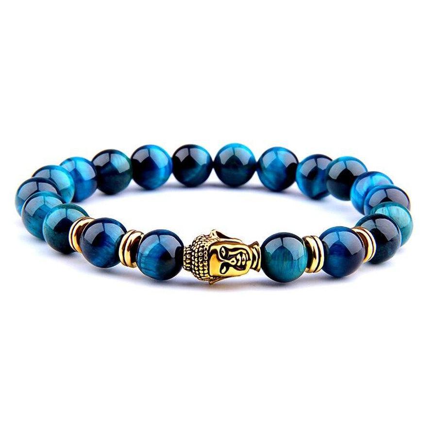Bracelet Bouddha et Œil de tigre bleu