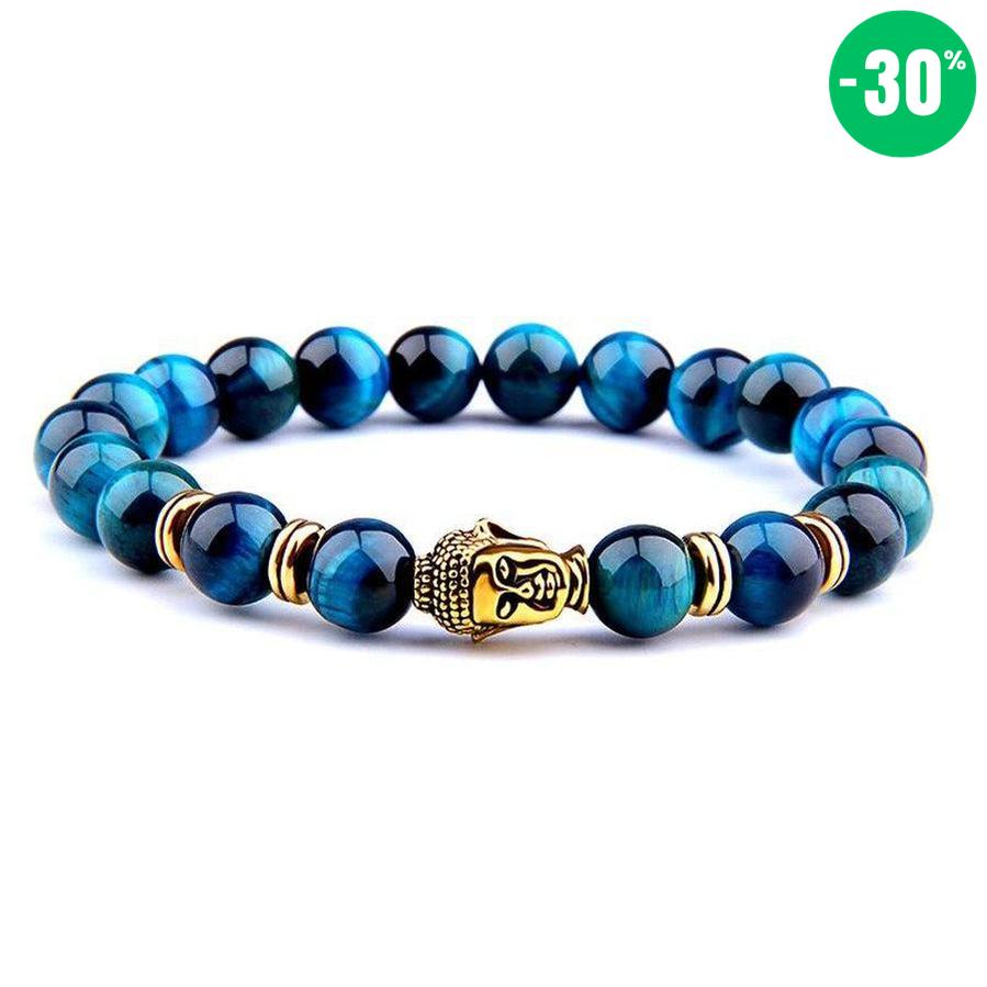 Bracelet Bouddha et Œil de tigre bleu