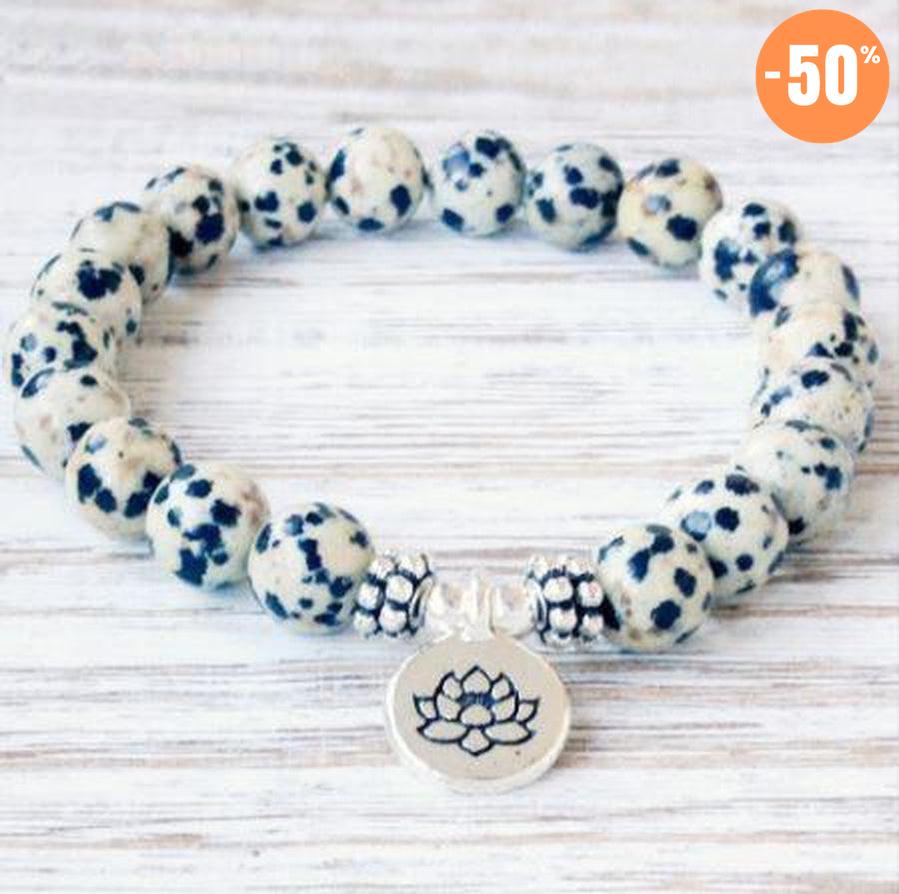Bracelet «Calme et Sérénité» en Jaspe dalmatien