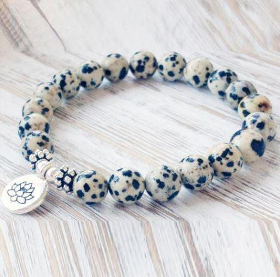 Bracelet «Calme et Sérénité» en Jaspe dalmatien
