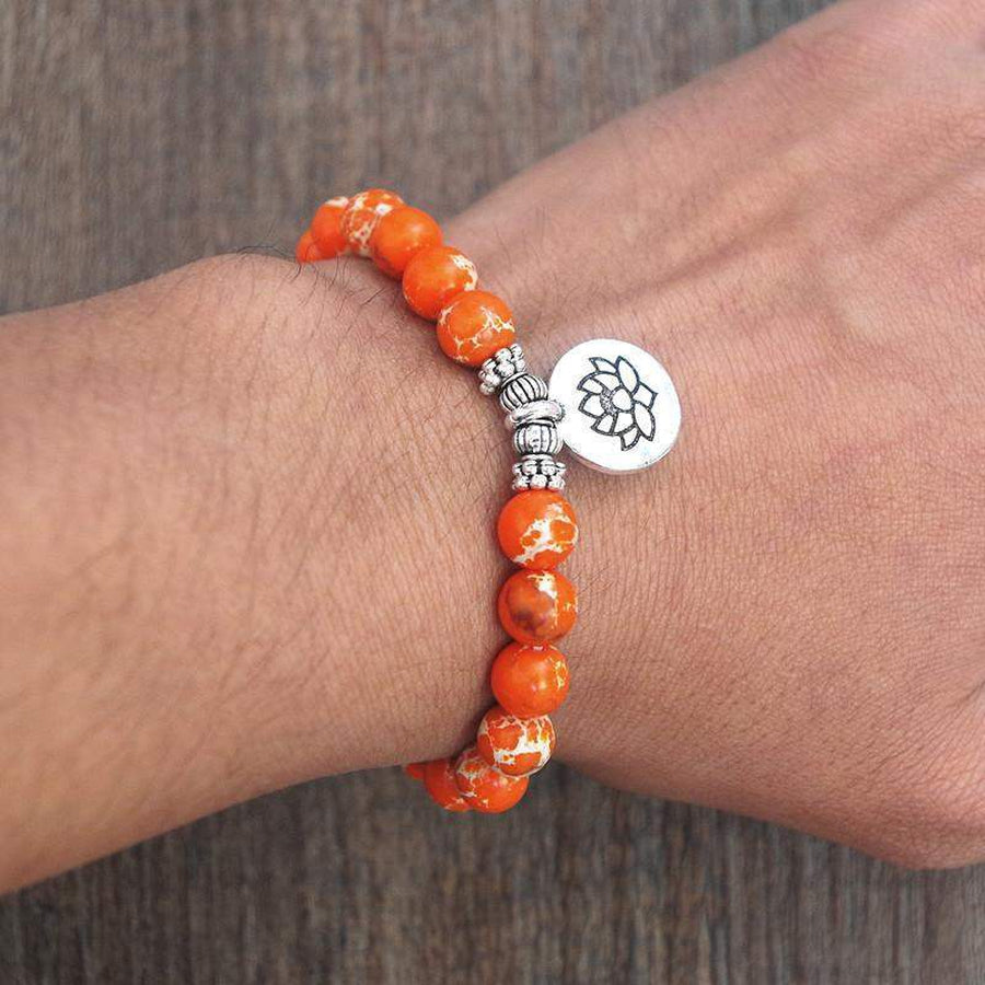 Bracelet «Charm» en calcite orange