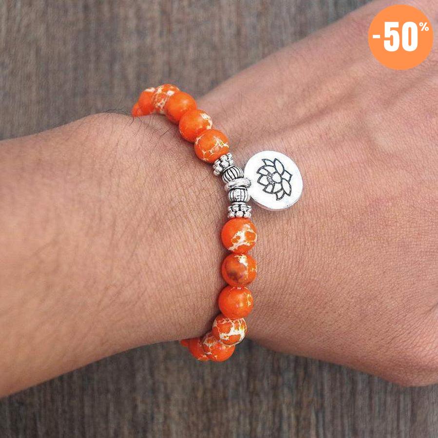 Bracelet «Charm» en calcite orange
