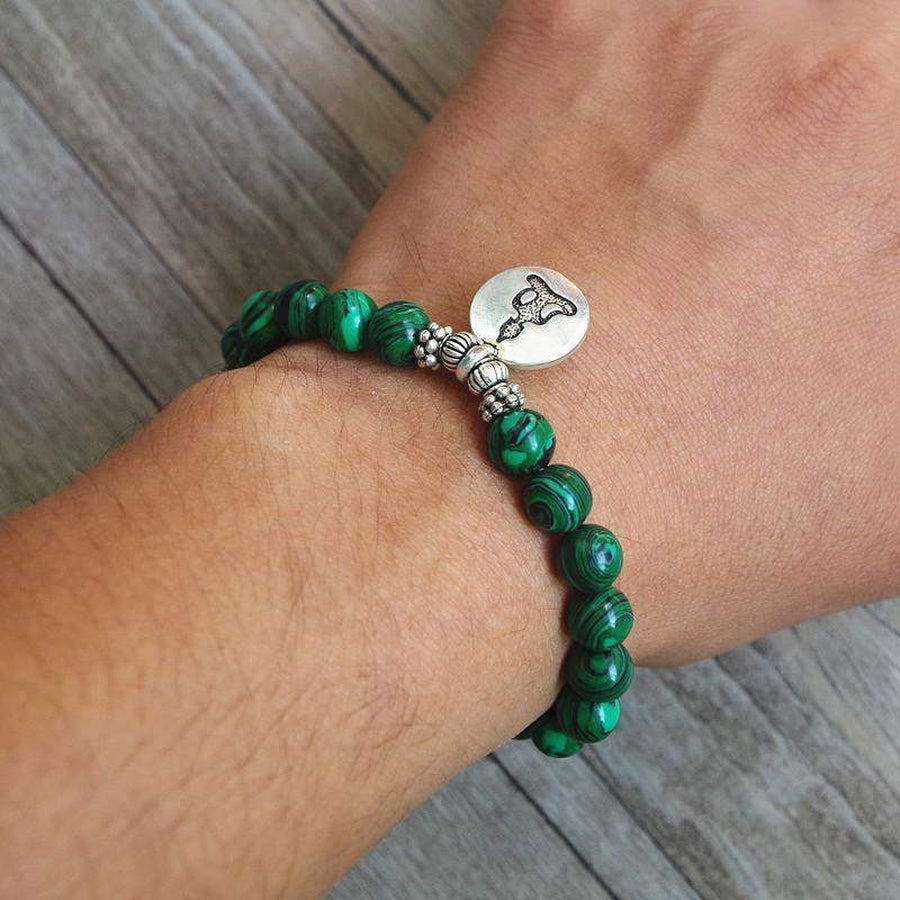 Bracelet «Charm» en Malachite synthétique