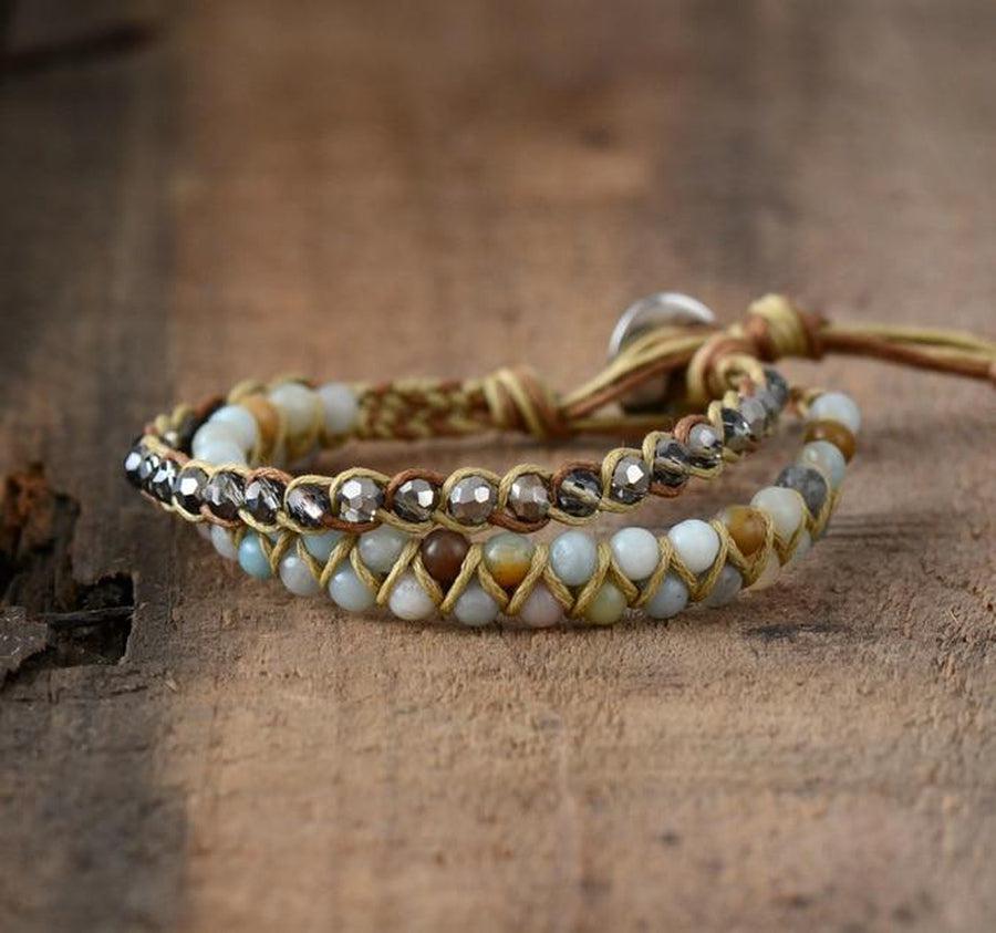 Bracelet d’amitié 2 en 1 en Amazonite