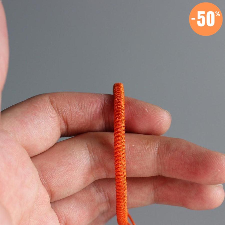 Bracelet de chance bouddhiste en corde tressée orange