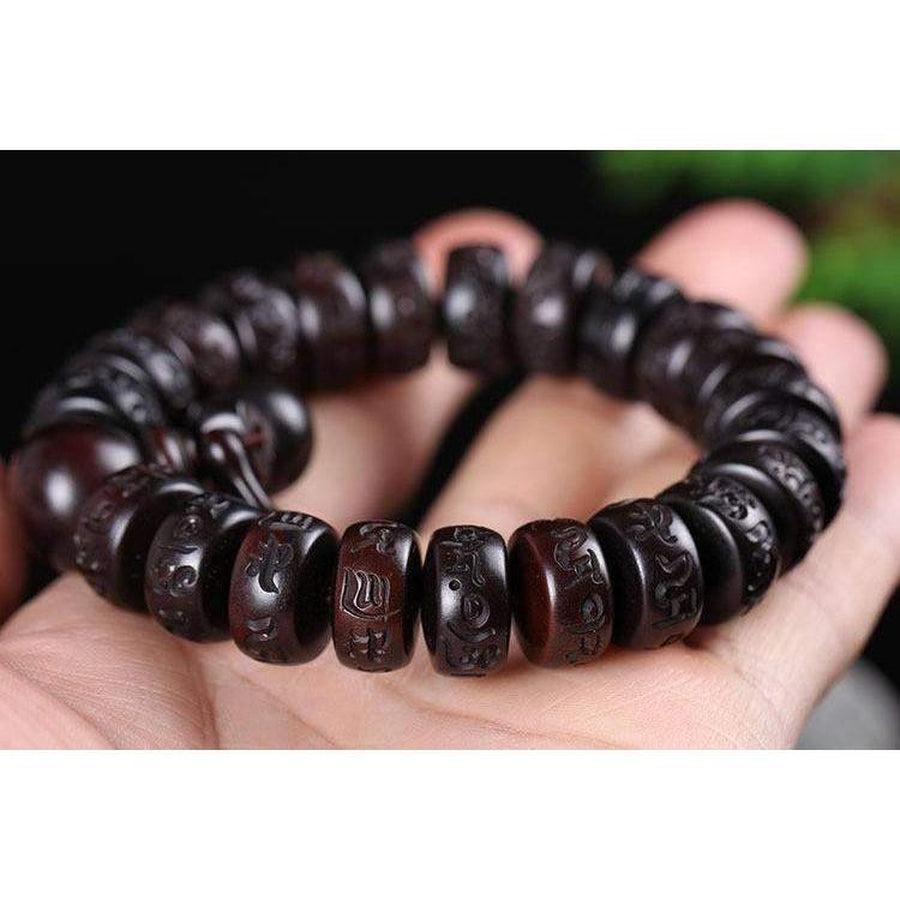 Bracelet de médidation Tibétain en bois de pêcher
