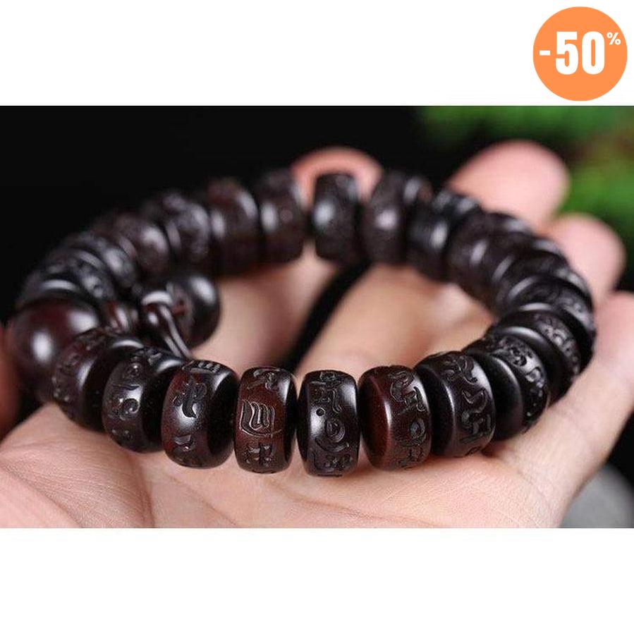 Bracelet de médidation Tibétain en bois de pêcher