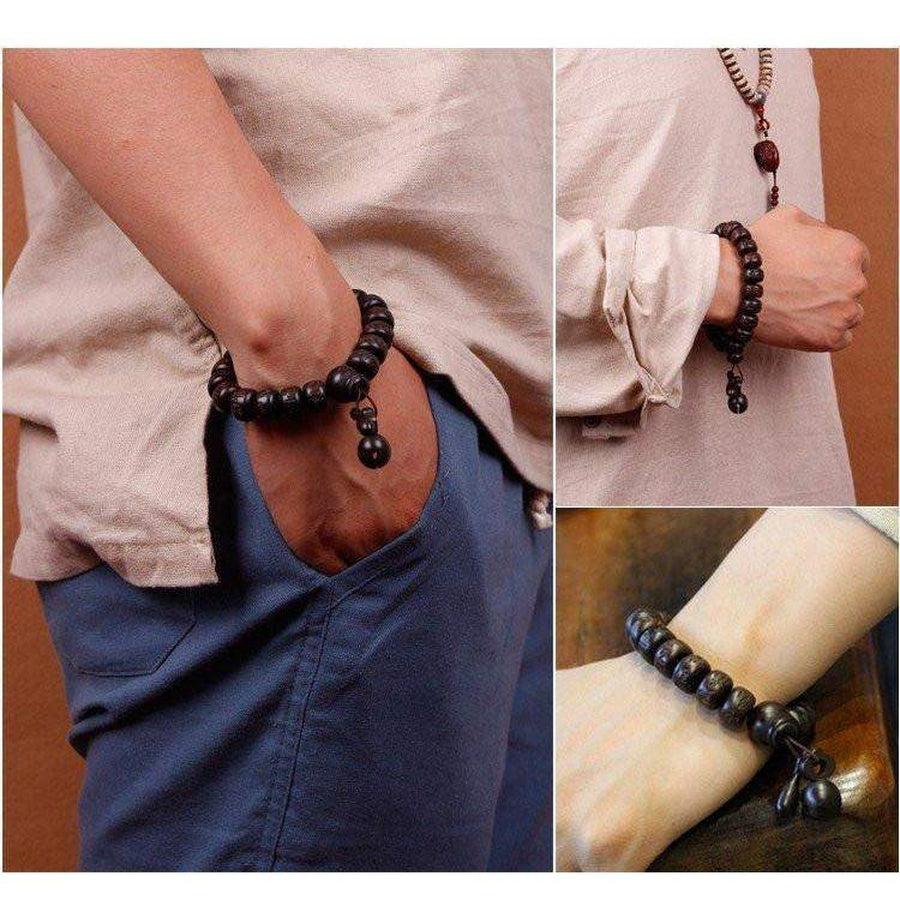 Bracelet de médidation Tibétain en bois de pêcher