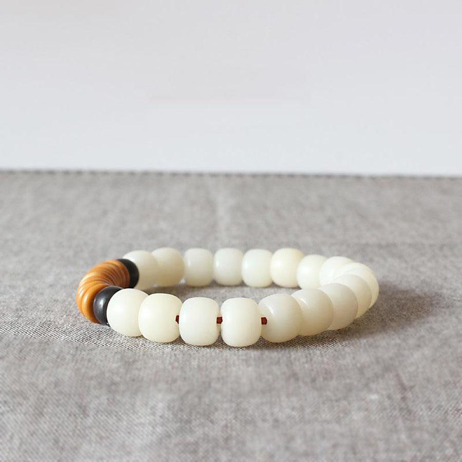 Bracelet de méditation en graines de Bodhi, noix de coco et perles d’olive