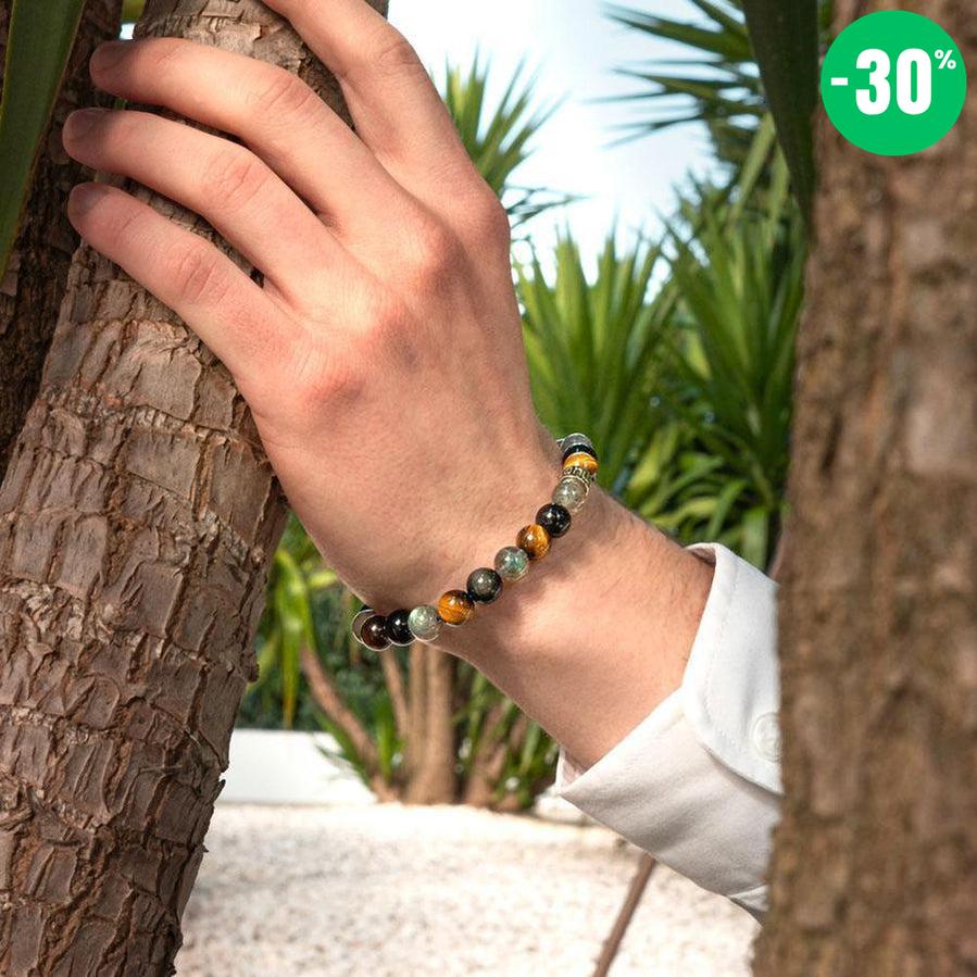 Bracelet de « Protection extrême » en Labradorite, Obsidienne Noire et Oeil de Tigre