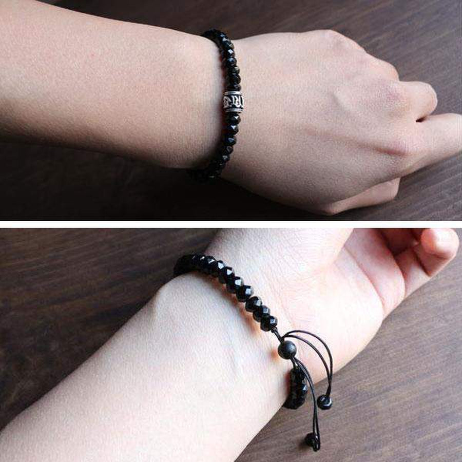 Bracelet detox en agates noire