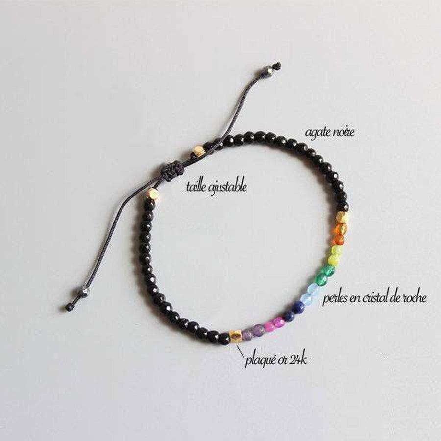 Bracelet d'harmonisation des 7 Chakras en Cristal de Roche
