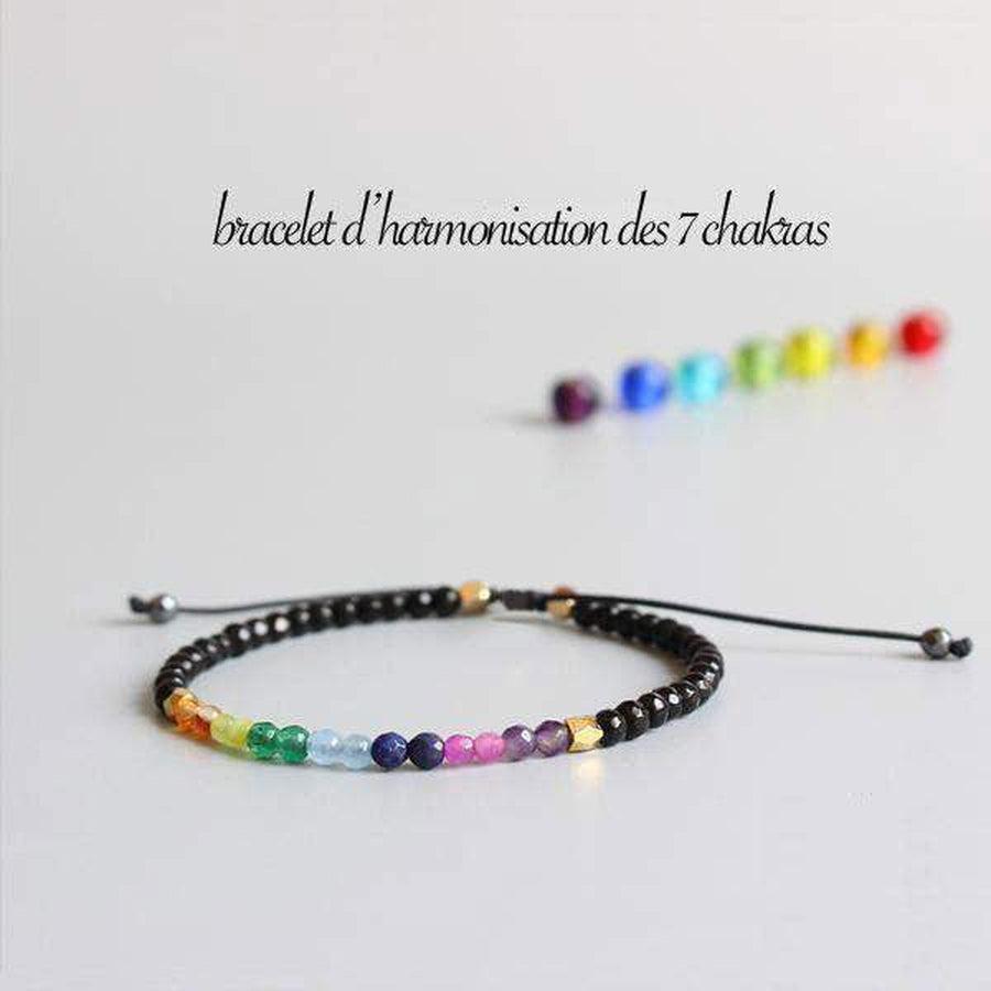 Bracelet d'harmonisation des 7 Chakras en Cristal de Roche