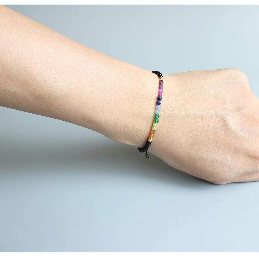Bracelet d'harmonisation des 7 Chakras en Cristal de Roche