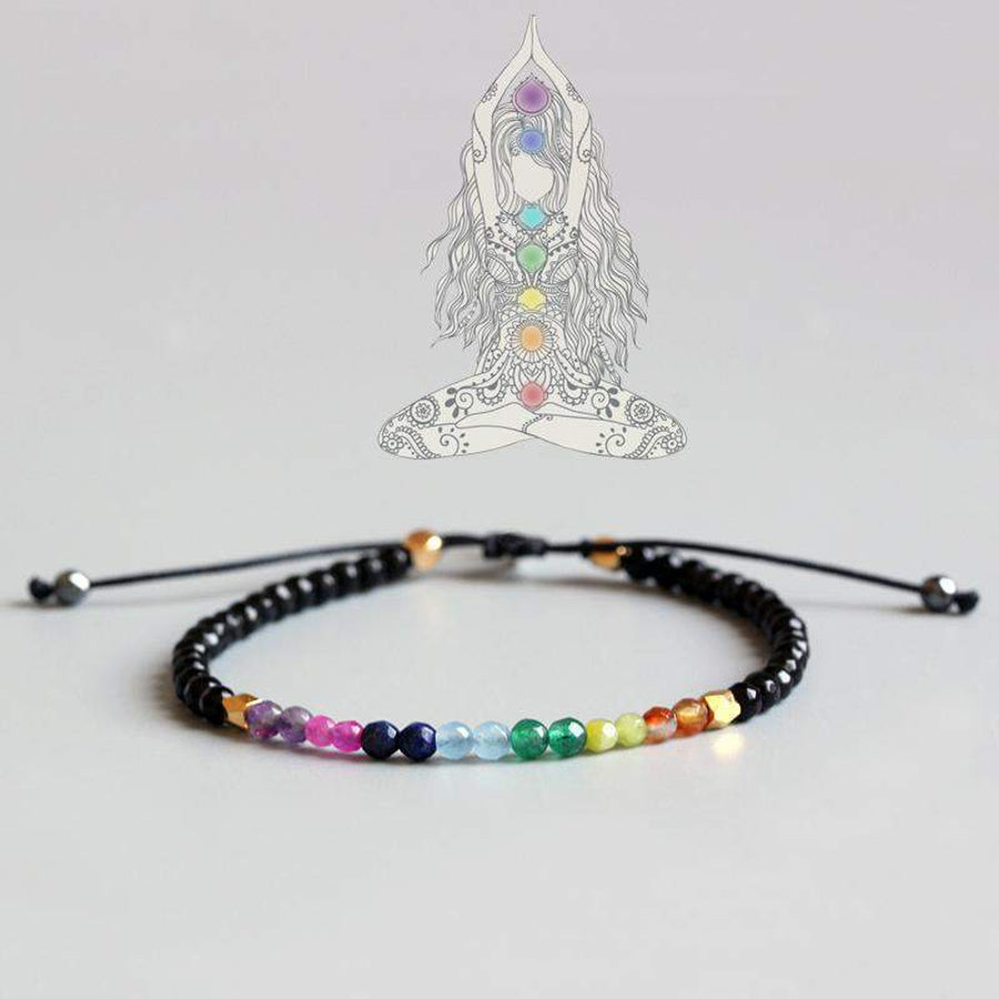 Bracelet d'harmonisation des 7 Chakras en Cristal de Roche