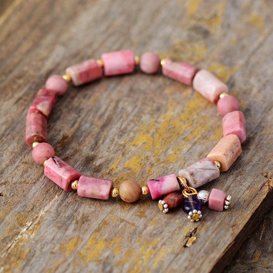 Bracelet élégance en Rhodonite naturelle