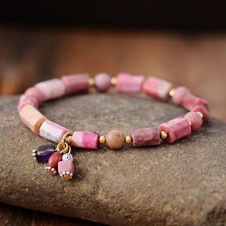 Bracelet élégance en Rhodonite naturelle