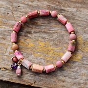 Bracelet élégance en Rhodonite naturelle