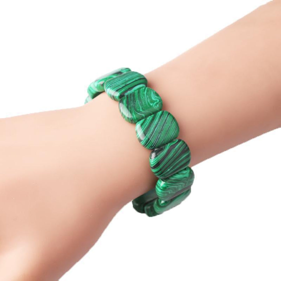 Bracelet en malachite de synthèse