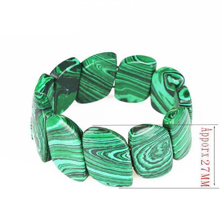 Bracelet en malachite de synthèse