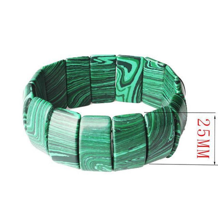 Bracelet en malachite de synthèse