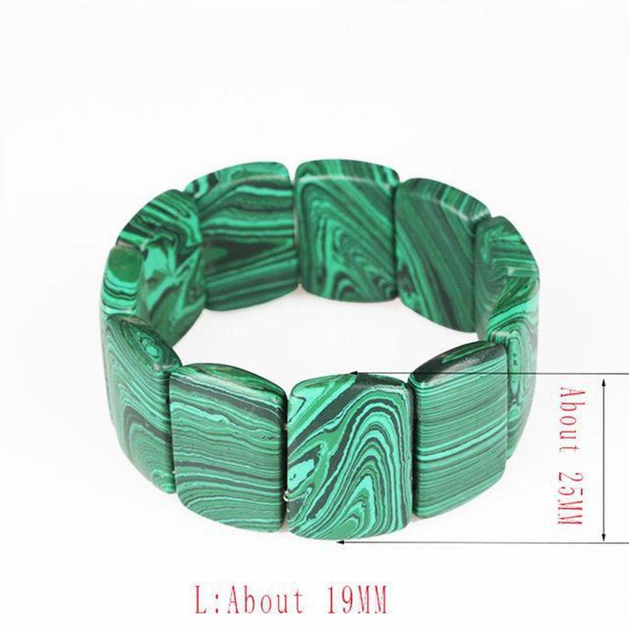 Bracelet en malachite de synthèse