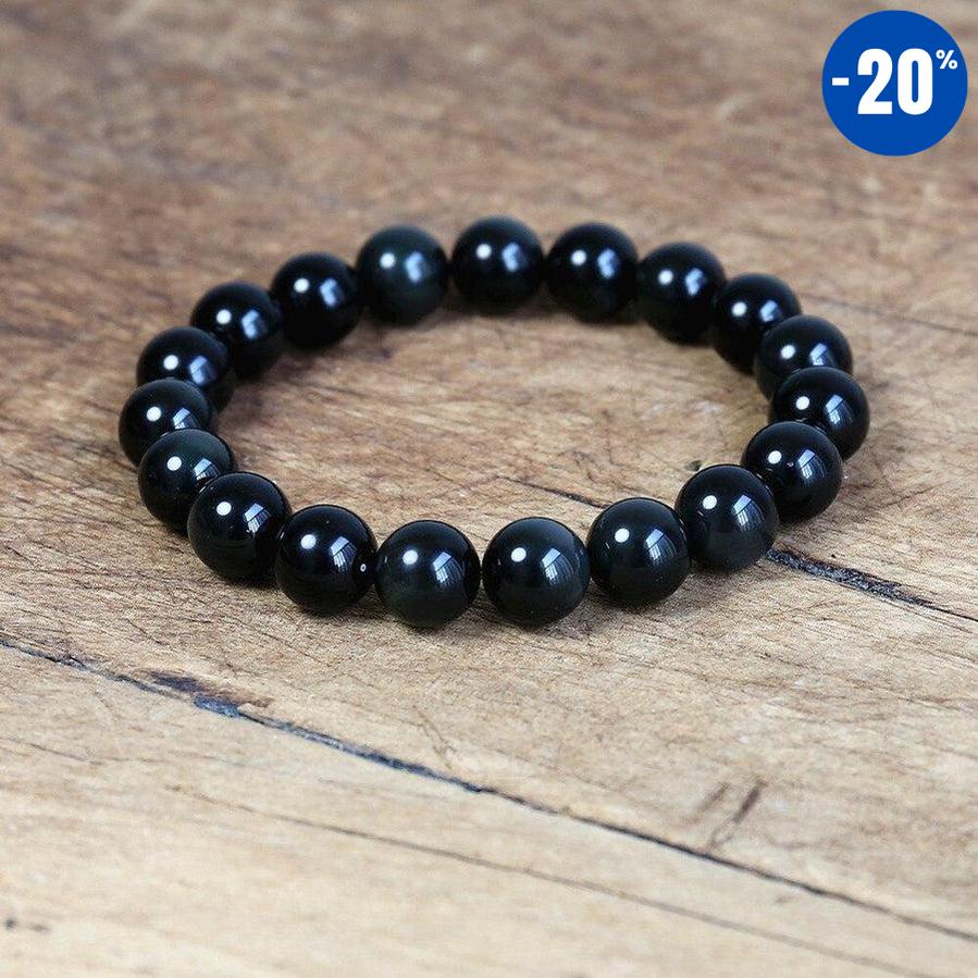 Bracelet en Obsidienne Noire