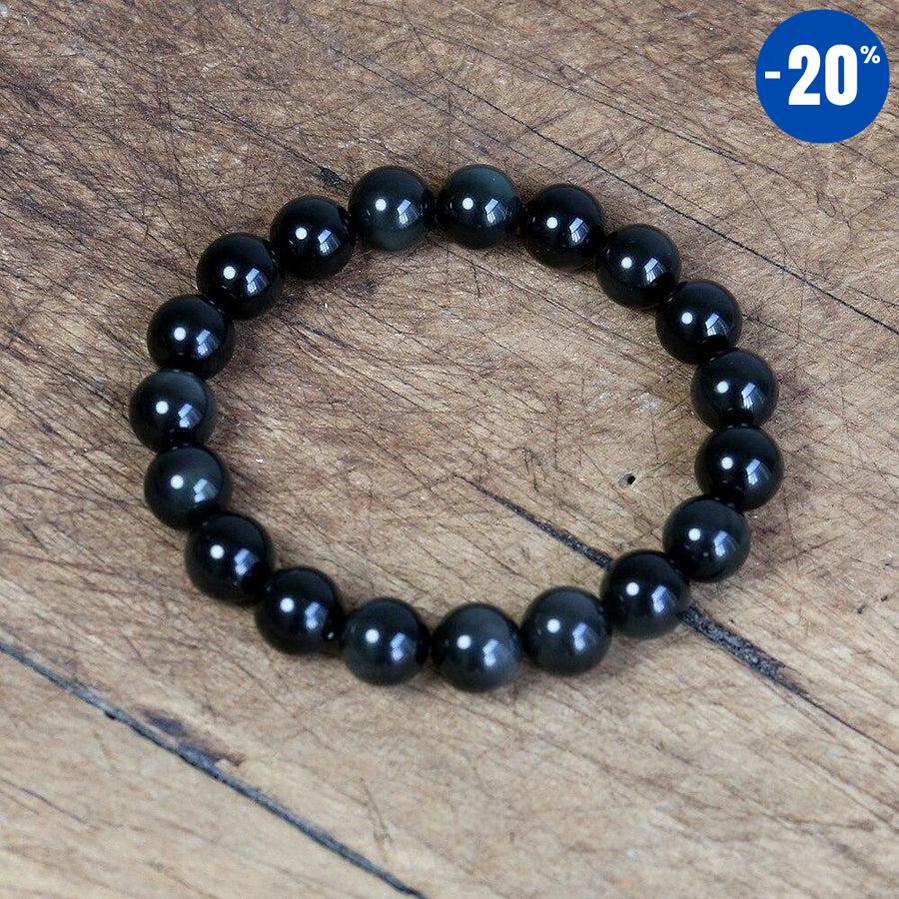 Bracelet en Obsidienne Noire