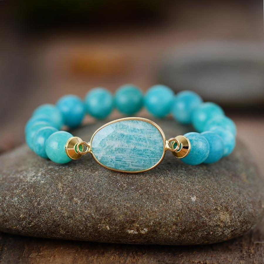 Bracelet en perles d’Amazonite naturelle