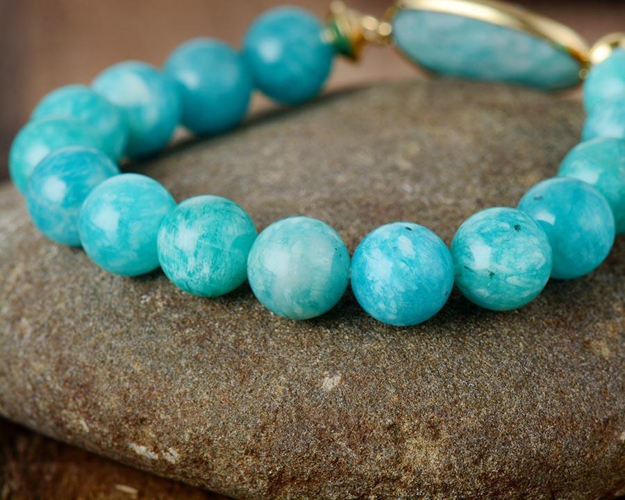 Bracelet en perles d’Amazonite naturelle