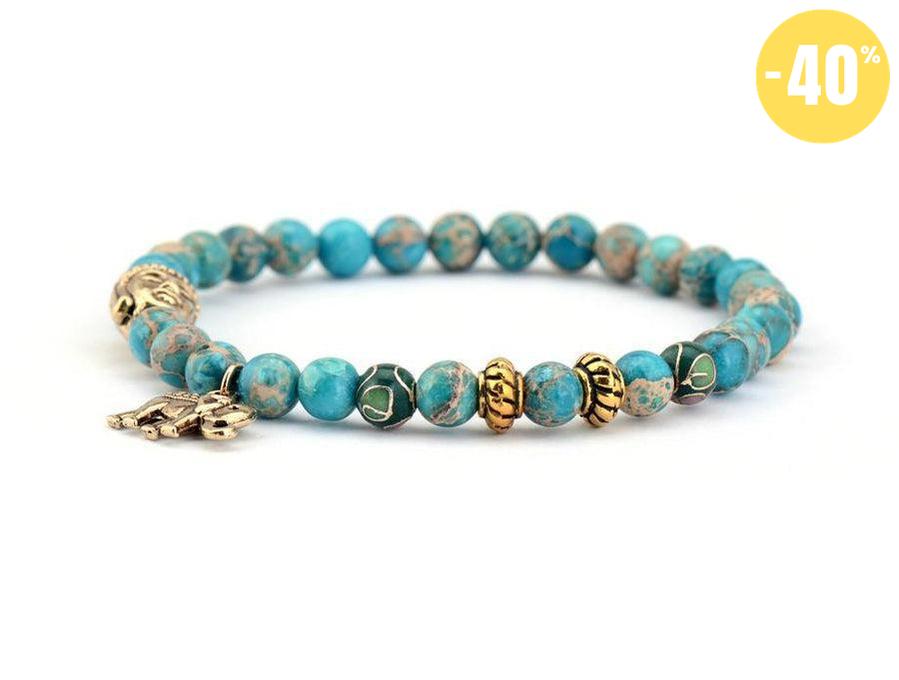 Bracelet en perles de Turquoise et symboles sacrés