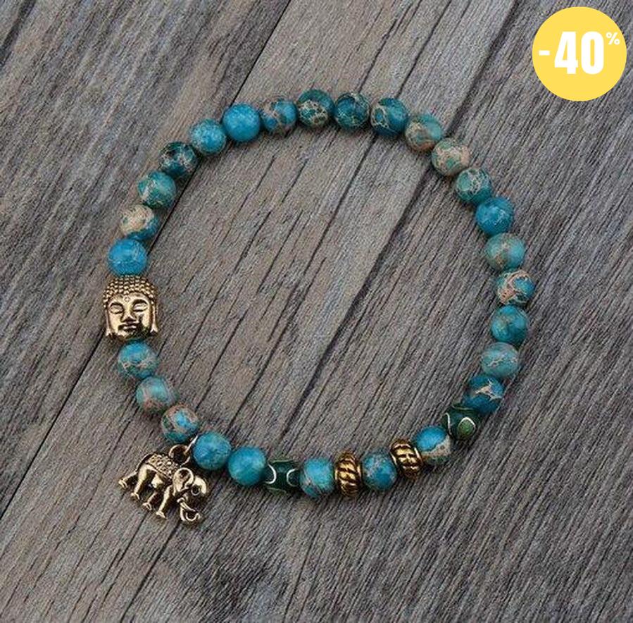 Bracelet en perles de Turquoise et symboles sacrés