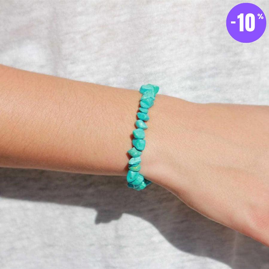 Bracelet en pierres irrégulière de turquoise