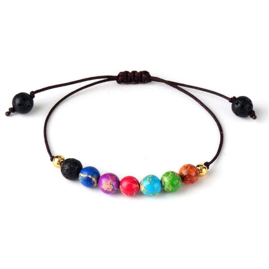 Bracelet énergétique des 7 chakras et nœud de la chance