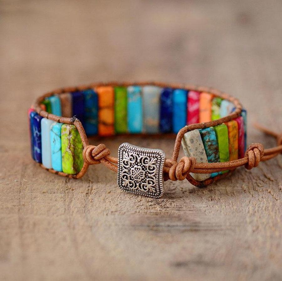 Bracelet « Equilibre » des 7 Chakras en Jaspe