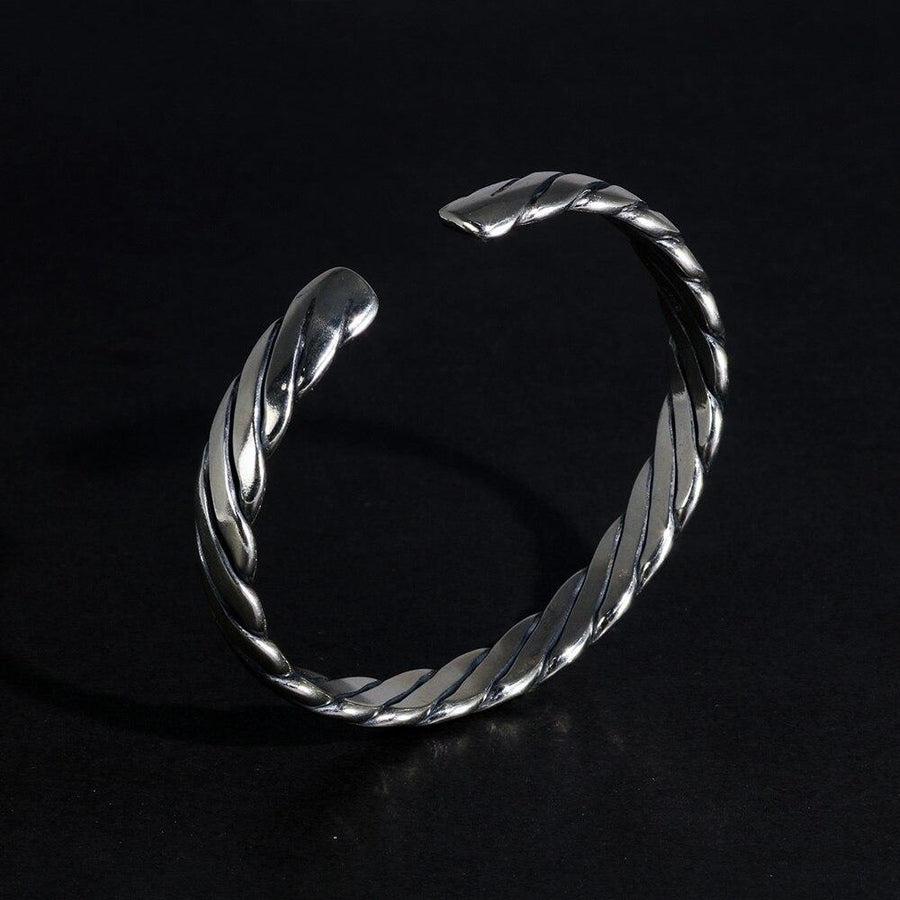 Bracelet jonc ciselé en argent sterling 925