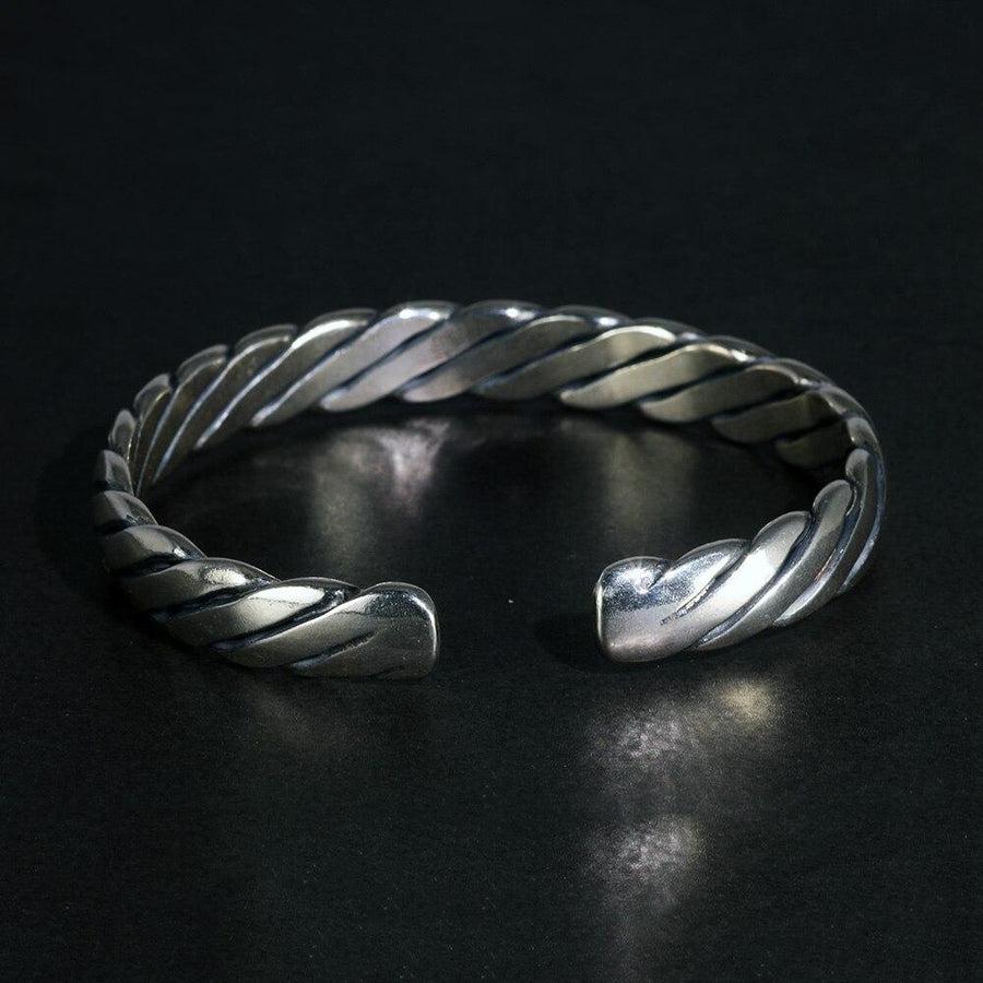 Bracelet jonc ciselé en argent sterling 925