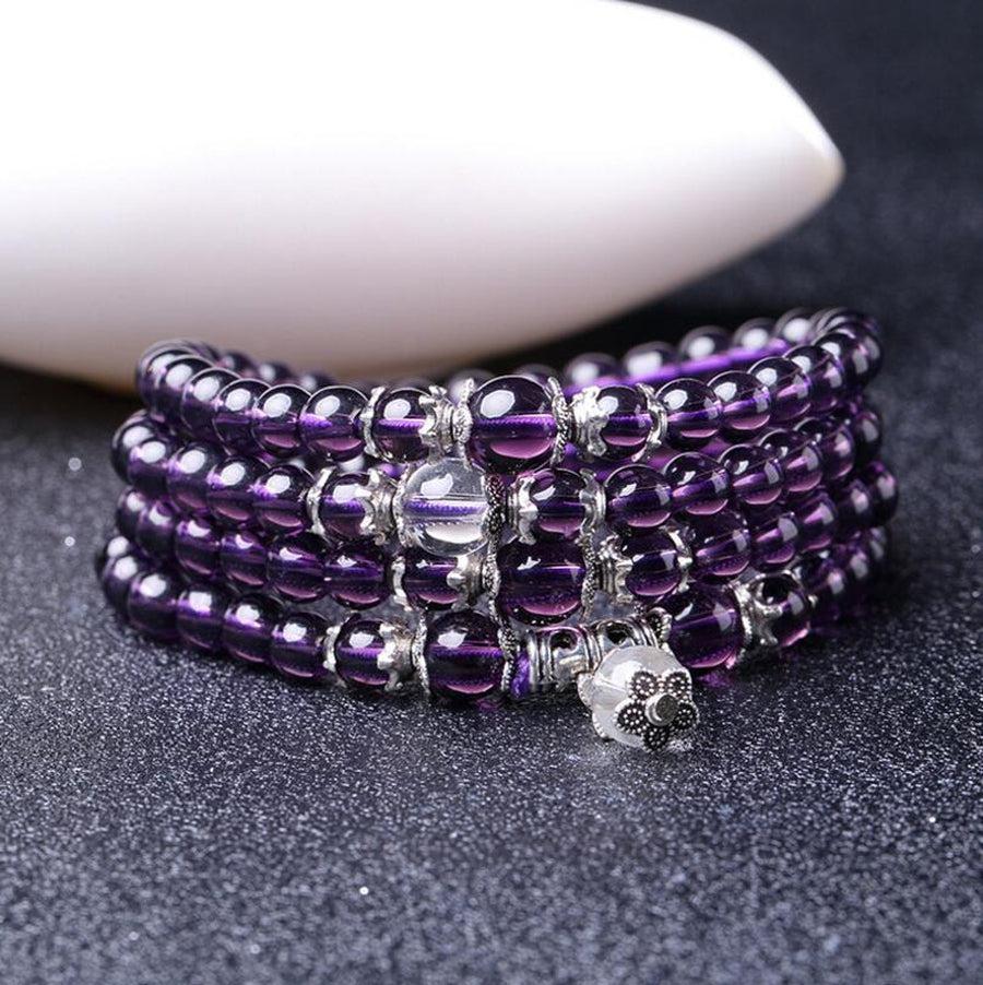 Bracelet Mala Bouddiste en Amethyste
