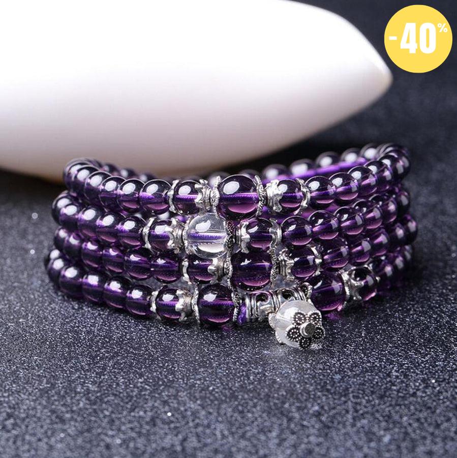 Bracelet Mala Bouddiste en Amethyste