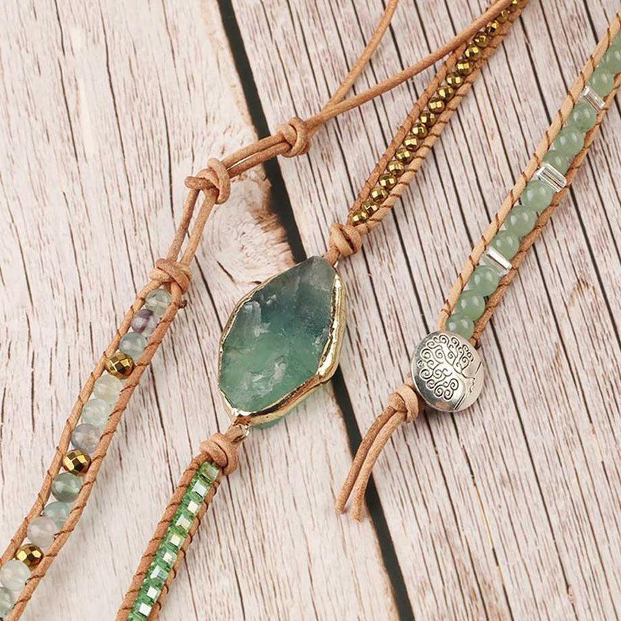 Bracelet manchette en fluorite naturelle