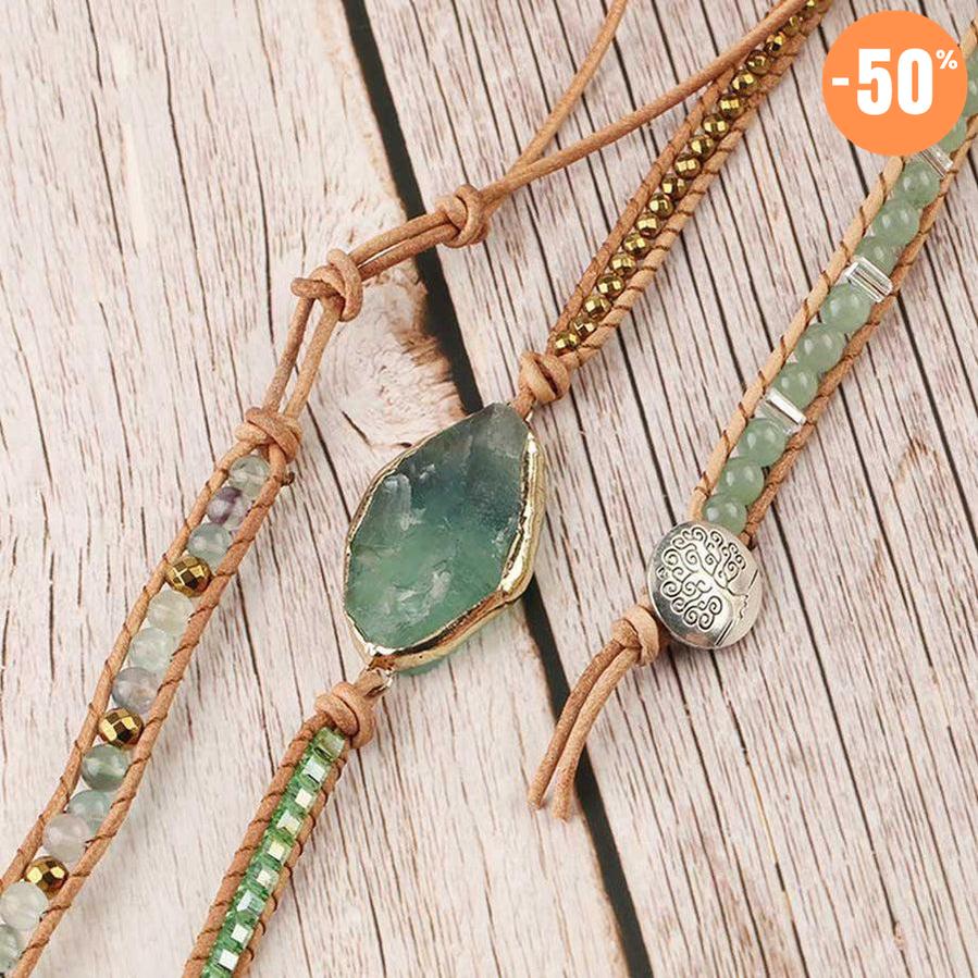 Bracelet manchette en fluorite naturelle