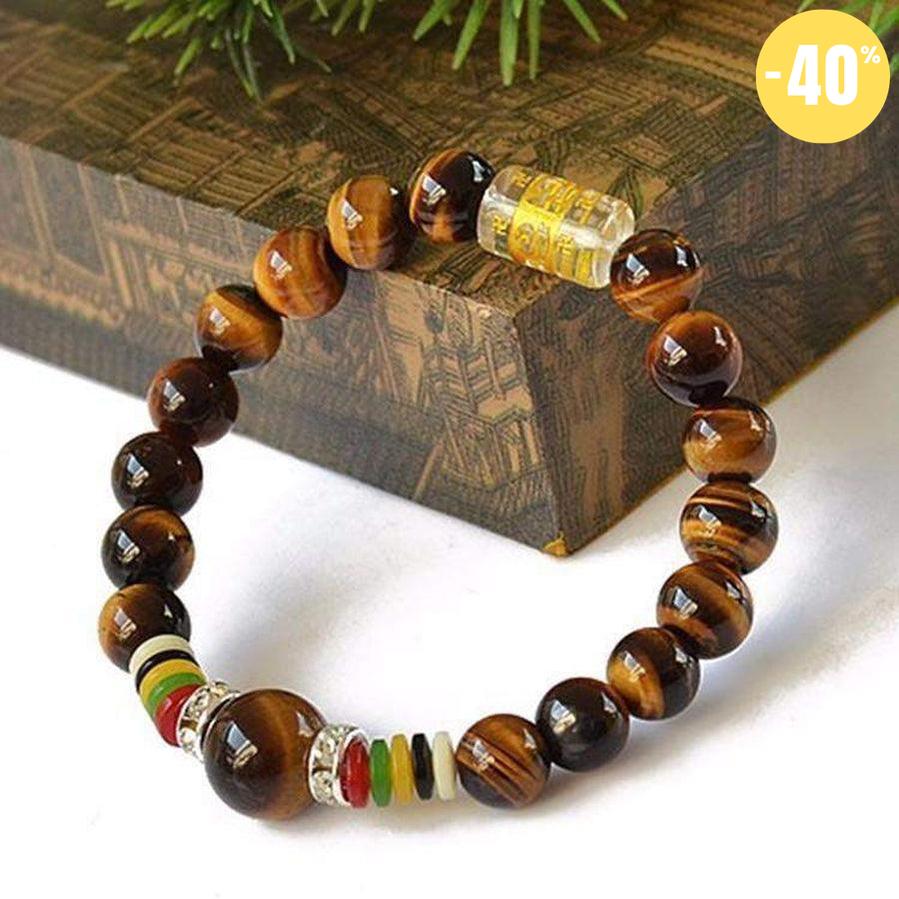 Bracelet mantra en perle d'oeil de tigre