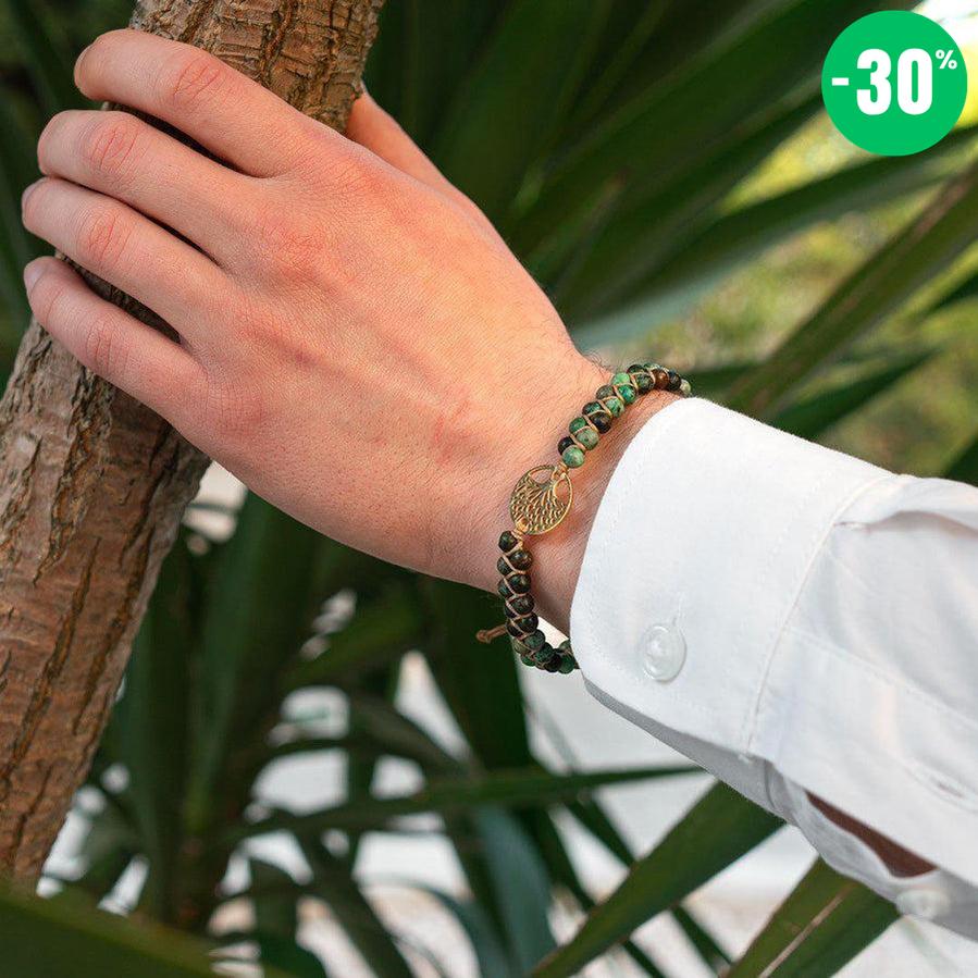 Bracelet «Mission de Vie» en pierres de Jaspe africain et Arbre de vie