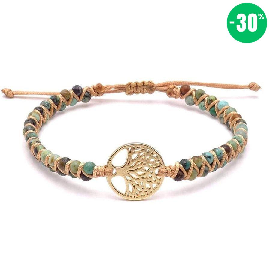 Bracelet «Mission de Vie» en pierres de Jaspe africain et Arbre de vie