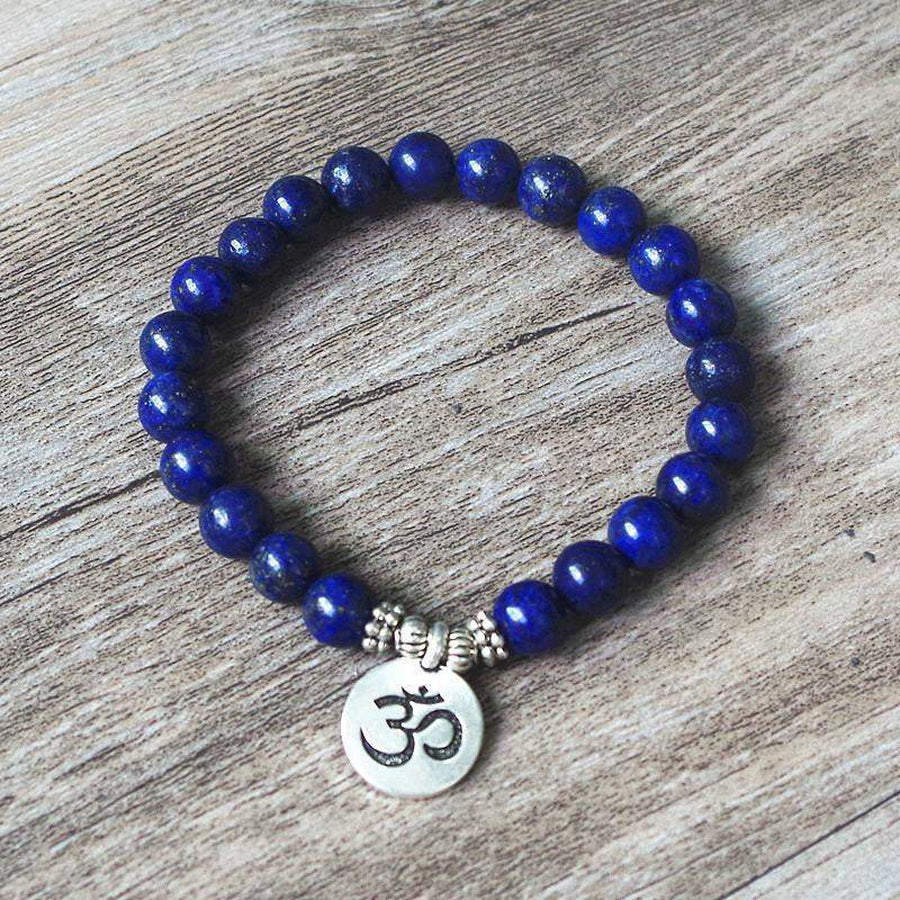 Bracelet «Om» en lapis lazuli