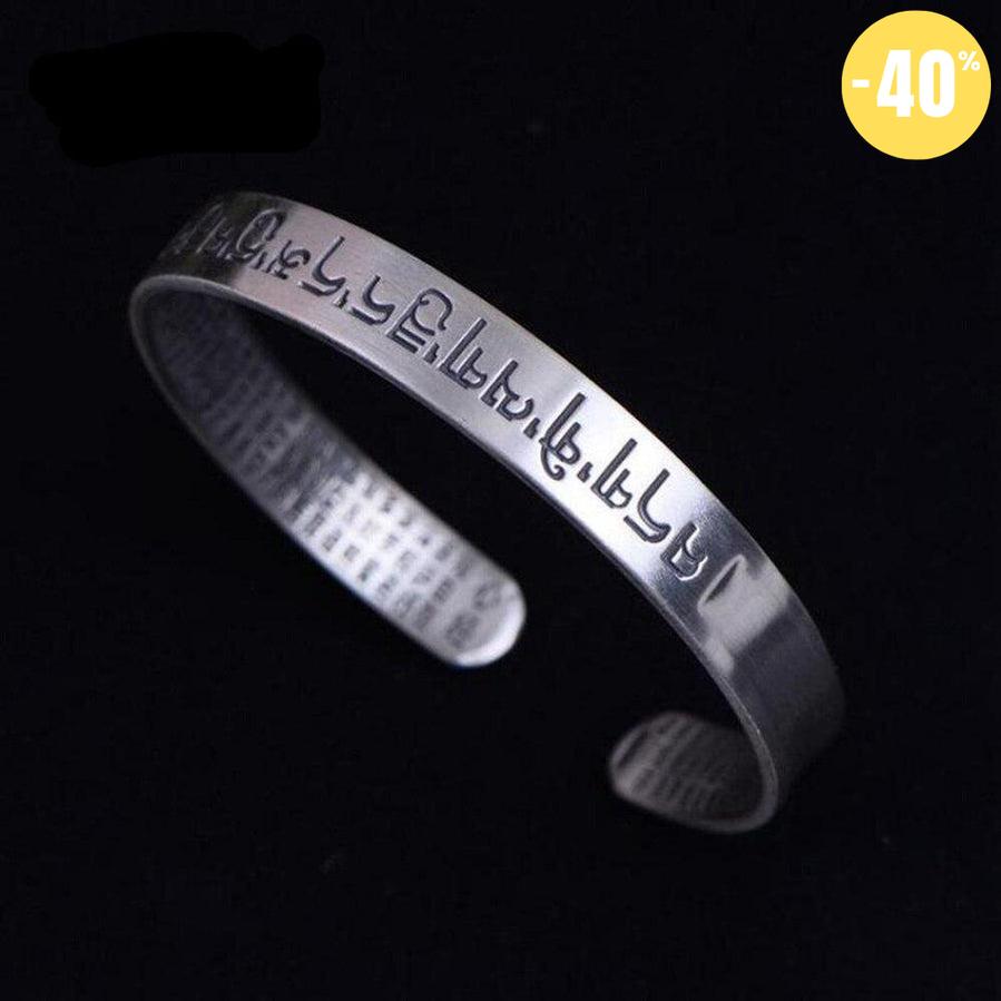 Bracelet ouvert gravé du « Om Mani Padme Hum »
