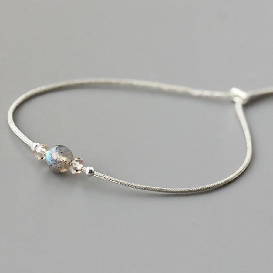 Bracelet Pierre de lune sur cordon tressé