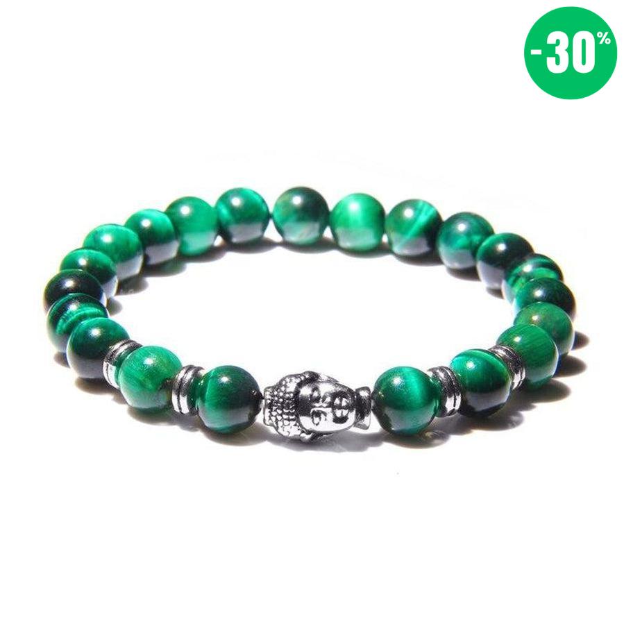 Bracelet protecteur Bouddha et Œil de tigre vert