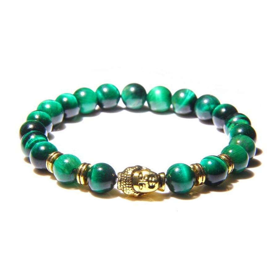 Bracelet protecteur Bouddha et Œil de tigre vert